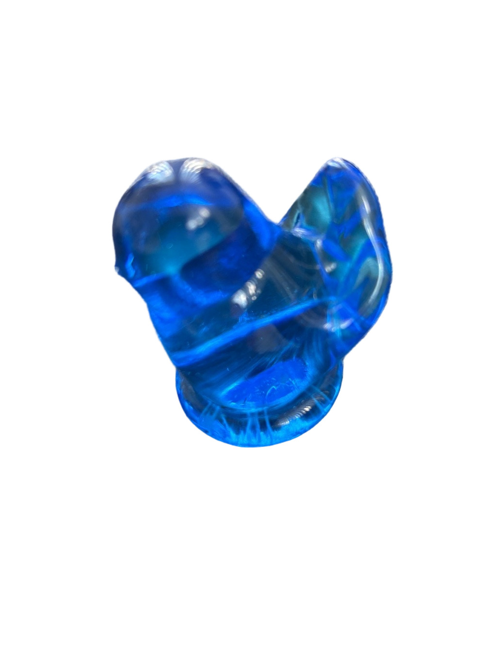 Blue Glass Bird Of Happiness Cubby 
Leo Ward 1994 Handcrafted one of A kind